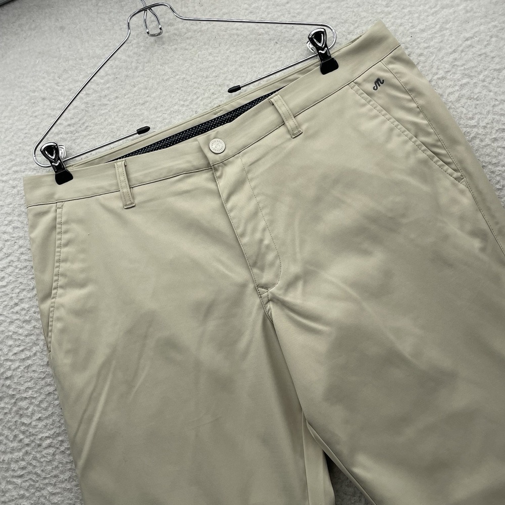Bonobos Maide Golf Pants Mens 37x30 (Tag 36x32) Tech Khaki Slim Fit Straight Leg